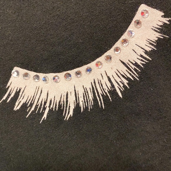 UO Eyelash & Lip Print Crop Top Size S - Picture 4 of 6